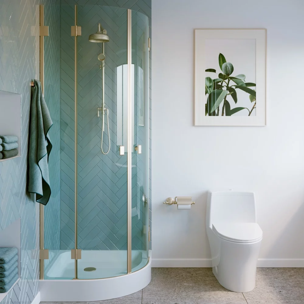 Swiss Madison Voltaire 32 x 32 Acrylic White, Single-Threshold, Center Drain, Neo-angle Shower Base