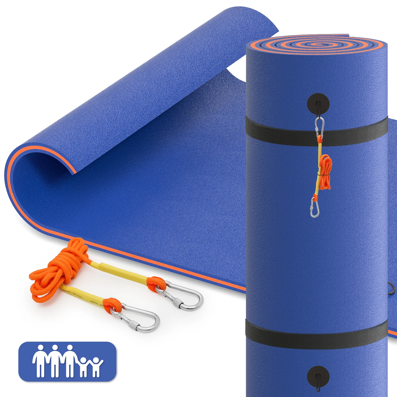 MADOG Water Floating Mat Foam Pad, 9x6FT Bouncy Tear-Resistant XPE Foam, Lake Float Mat Lily Pad for Recreation Pool River Ocean Outdoor Water Activities, Blue