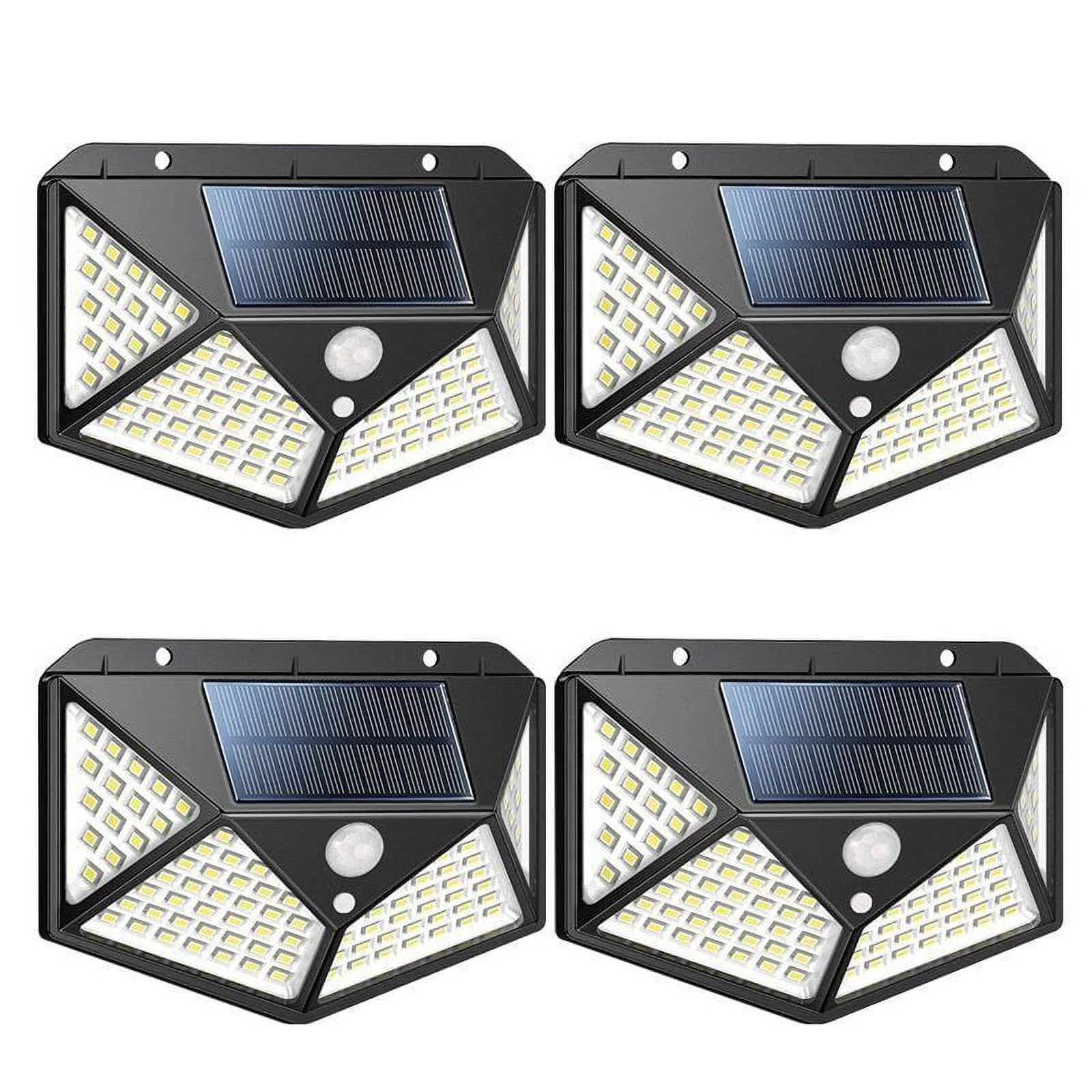 LITOM 100LED Solar Lights Outdoor, Super Bright Motion Sensor Light, 270° Wide Angle Wireless IP65 Waterproof Security Wall Lights, for Front Door Yard Porch, 4Pcs