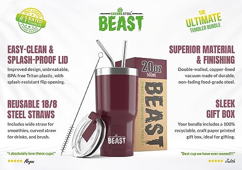 Beast 30 oz Tumbler Stainless Steel Vacuum Insulated Coffee Ice Cup Double Wall Travel Flask (Matte Black)