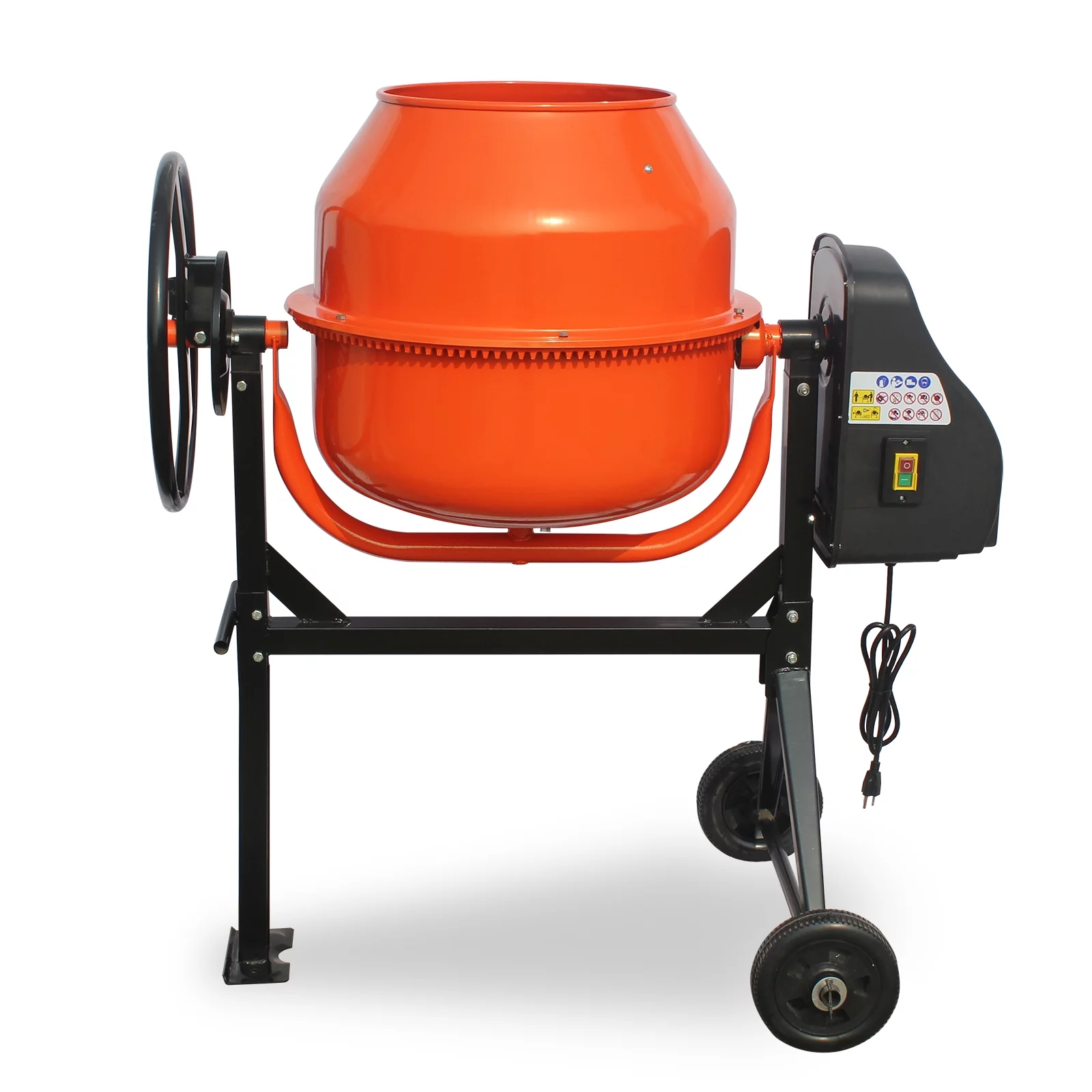 Oarlike 4/5HP Electric Concrete Cement Mixer 5 Cu Ft Mortar Mixing Stucco Seeds Portable Barrow Machine
