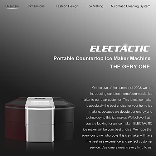 Ice Maker Countertop, Efficient Easy Carry Ice Machine, Self-Cleaning Ice Maker with Ice Scoop & Basket, 9pcs/ 8mins 26.6Lbs Per Day for Home/Office/Kitchen,Black