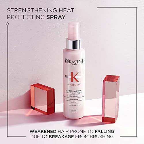 Kerastase Genesis Blow Dry Primer | Heat Protectant for Weak or Damaged Hair | Anti-Breakage | Detangles and Hydrates without Frizz | Sulfate Free | Defense Thermique | 5.1 Fl Oz