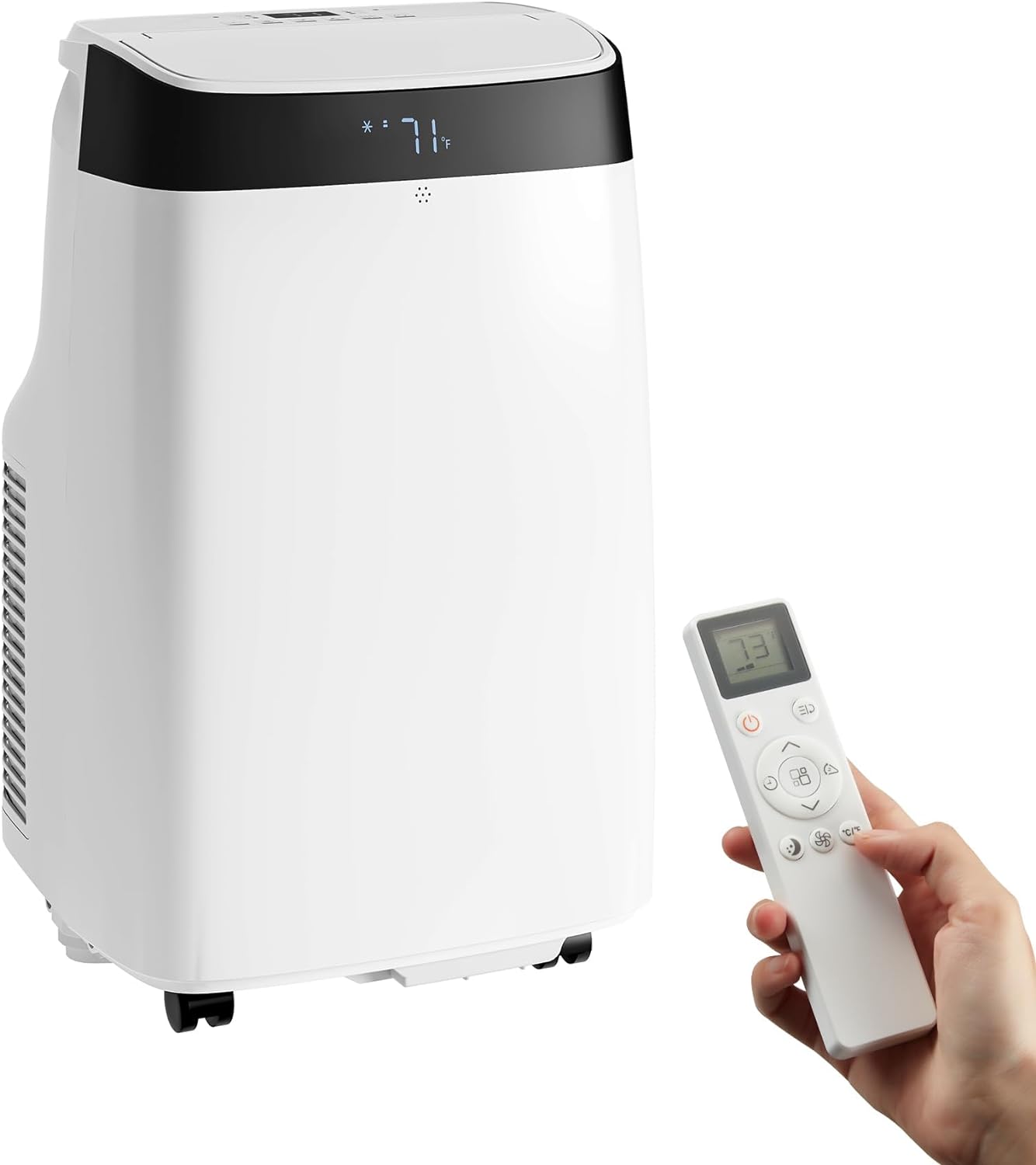 Portable Air Conditioner with 10000 BTU Cooling Power - Remote Control, 450 Sq. Ft Coverage, 3-in-1 Functions, Digital Display, Portable AC for Home or Office,White Air Conditioner.