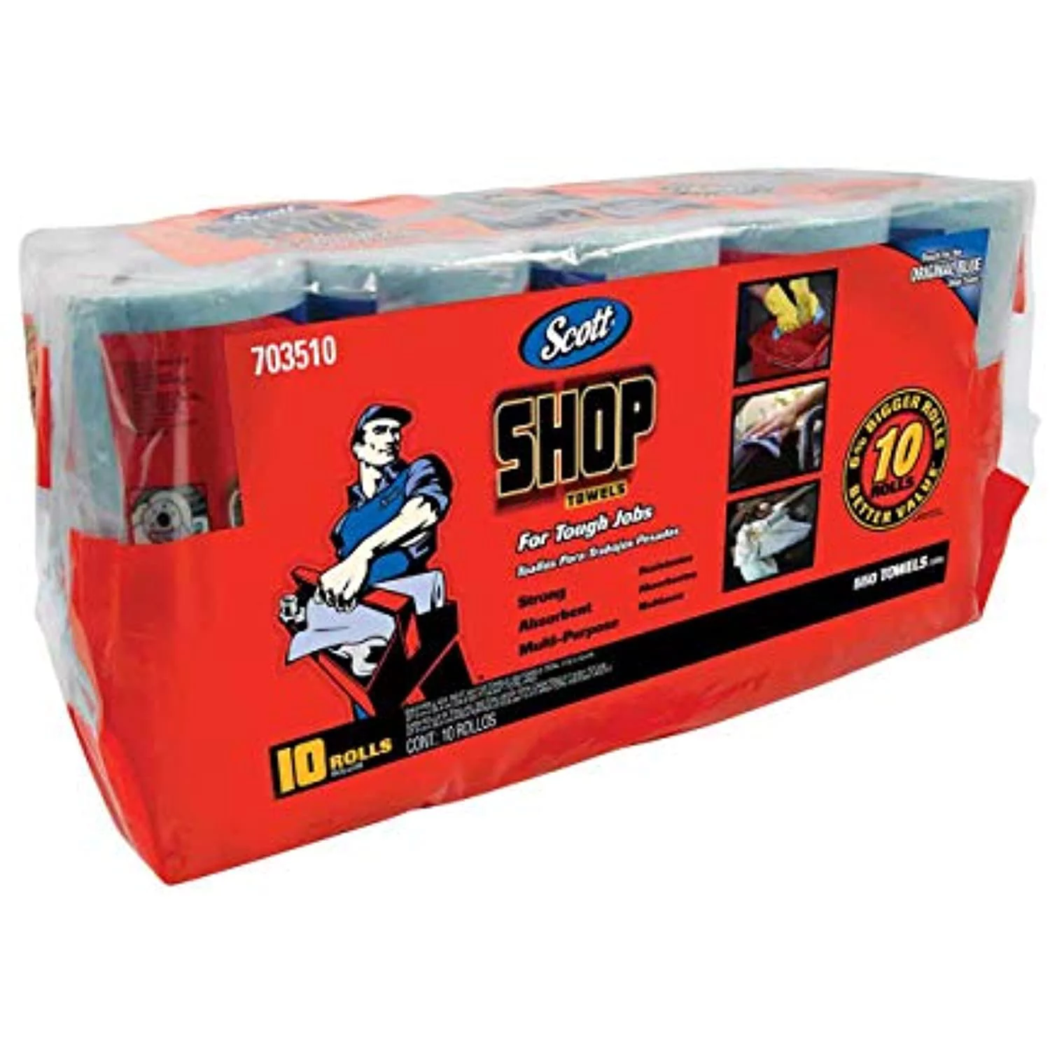 Scott Shop Towels 10-pack 55 Towels Per Roll, 11