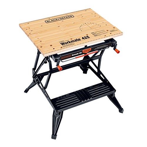 BLACK+DECKER Portable Workbench, Workmate Folding Workbench, 550 lb. Capacity with Clamps for Woodworking (WM425-A)