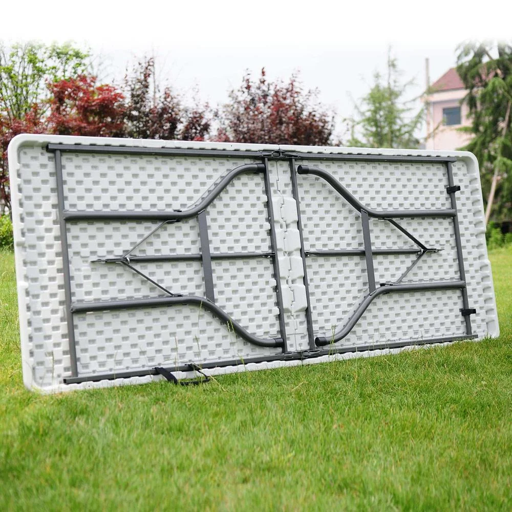 Ktaxon 6 FT Portable Folding Picnic Plastic Camping Table, Platsic Folding Table for Outodor, Patio, Garden, Yard, Lawn, White