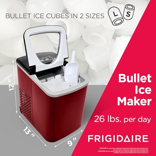Frigidaire 26 Lbs per Day Portable Compact Maker, Ice Making Machine, Stainless, Medium