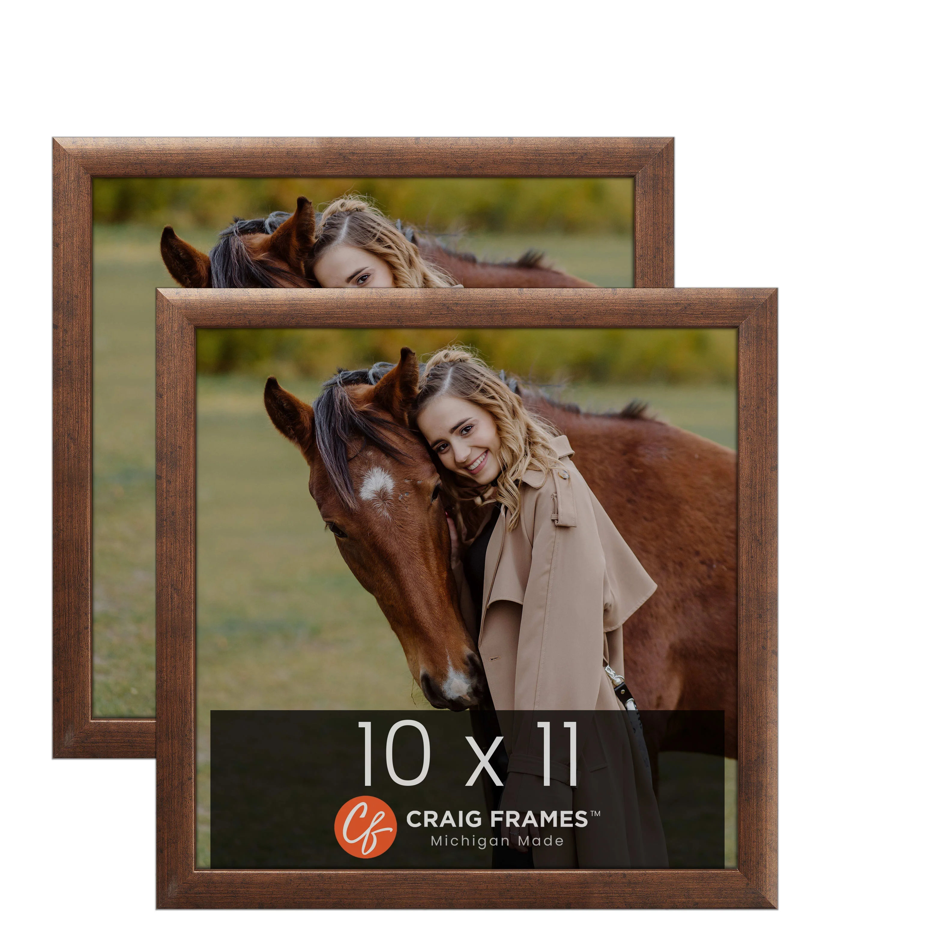 Craig Frames 10x11 Rustic Copper Picture Frame, Set of Two