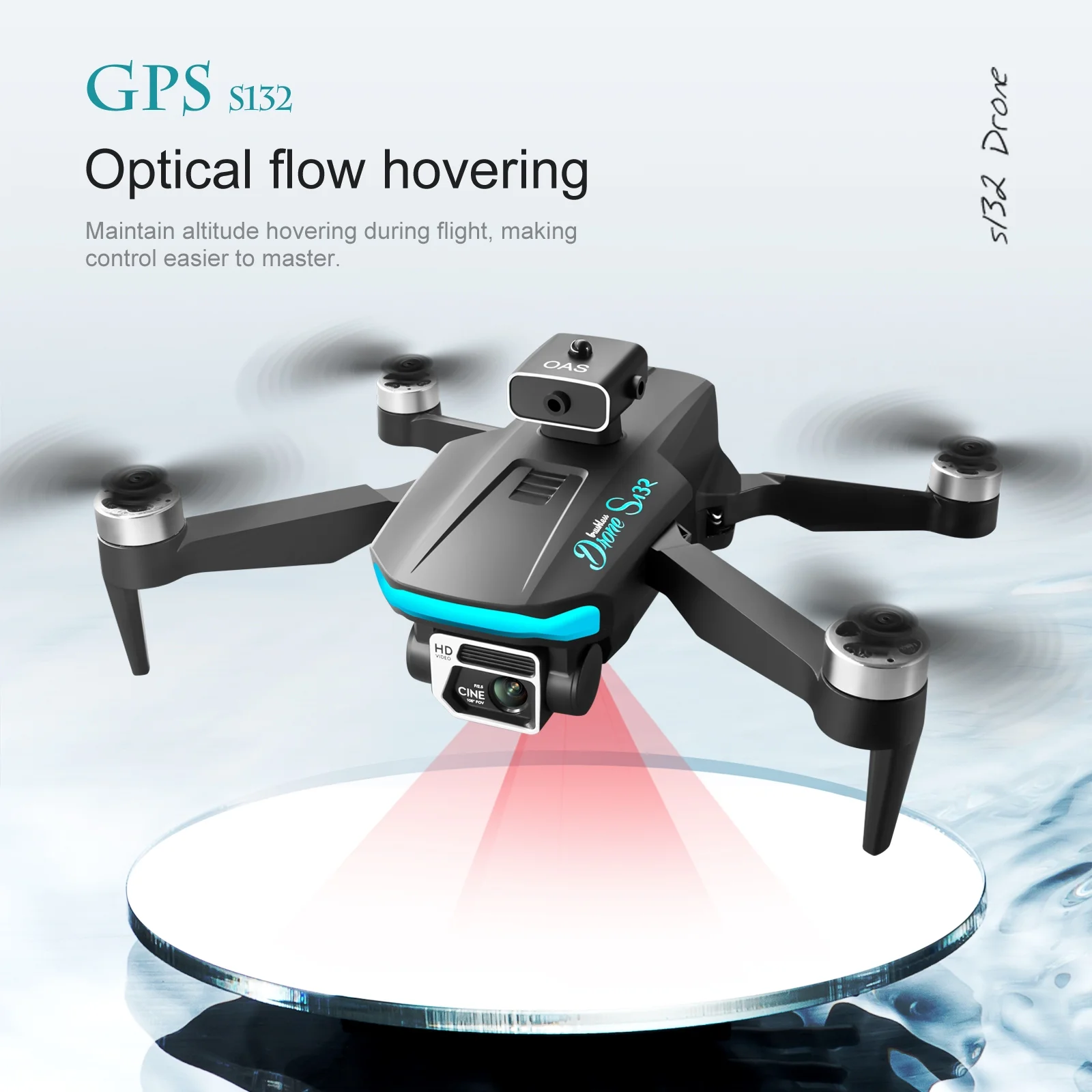 S132 Drones with Camera 8K, GPS Quadcopter for Adults or Kids,3 Batteries About 54 Mins Flight Time,5G FPV with Optical Flow Positioning, Auto Return Home, Follow Me, Brushless Motor