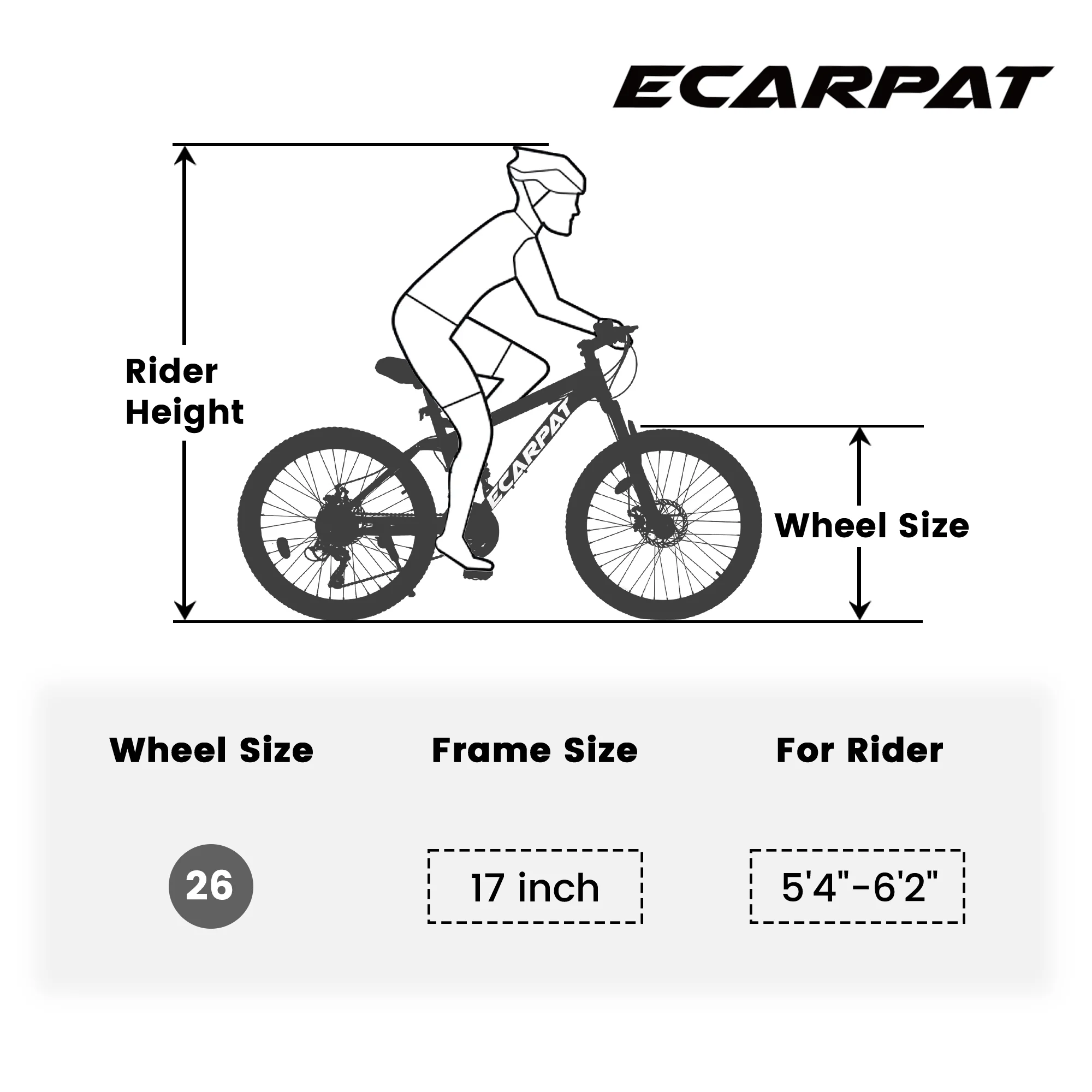 Ecarpat 26 Inch Fat Tires Mountain Bike, 4-Inch Wide Wheel, 21-Speed Disc Brakes, Mens Womens Trail Beach Snow Commuter City Mountain Bike, Carbon Steel Frame Front Fork Bicycles
