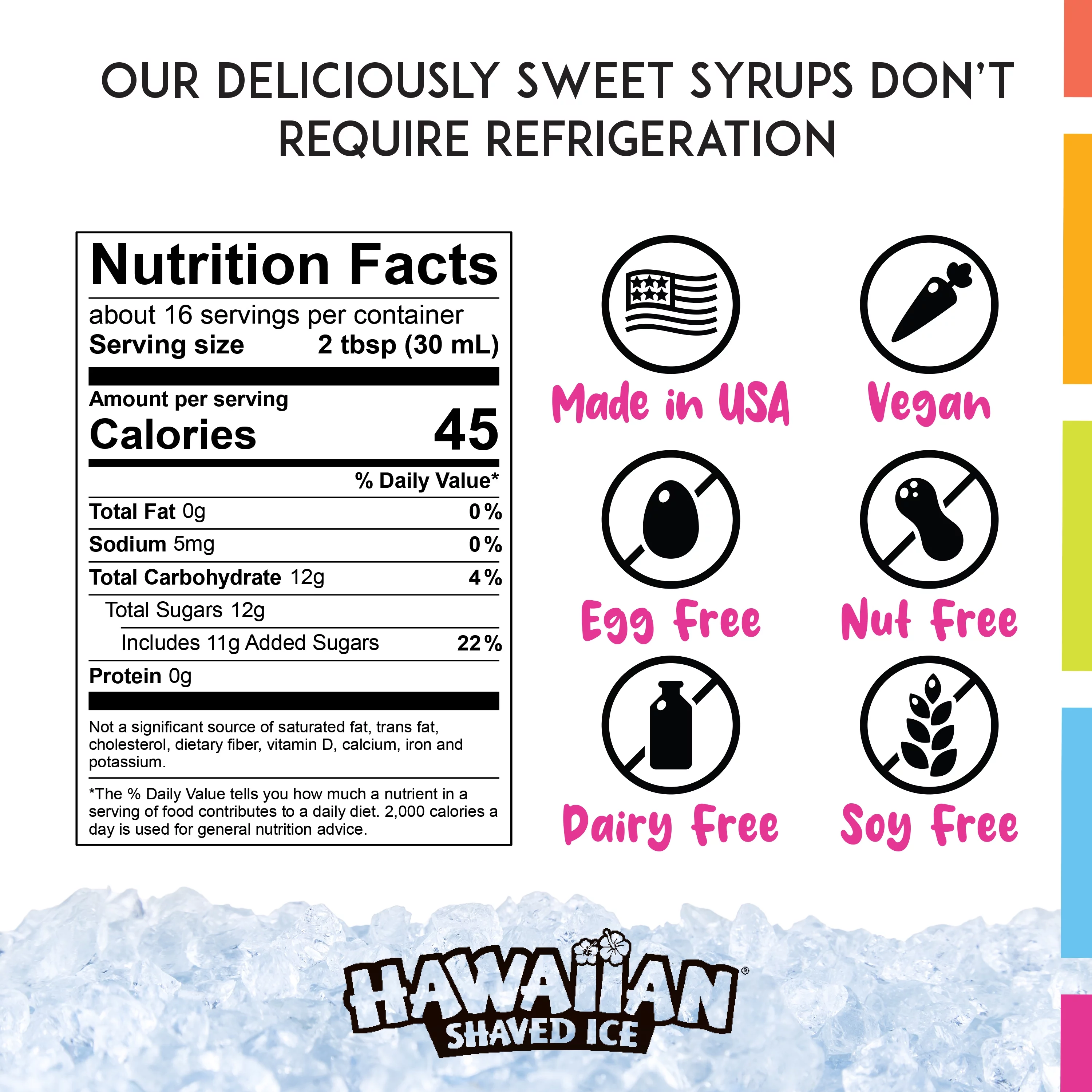 Hawaiian Shaved Ice Snow Cone Syrup 6-Pack (Pints)