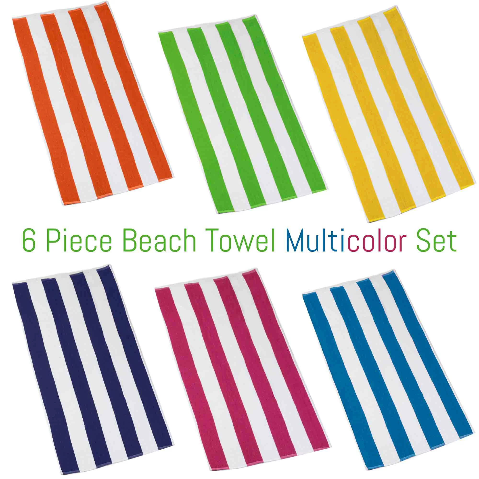 Copa Cabana 6- Piece 100% Cotton Beach Towel Set, 30
