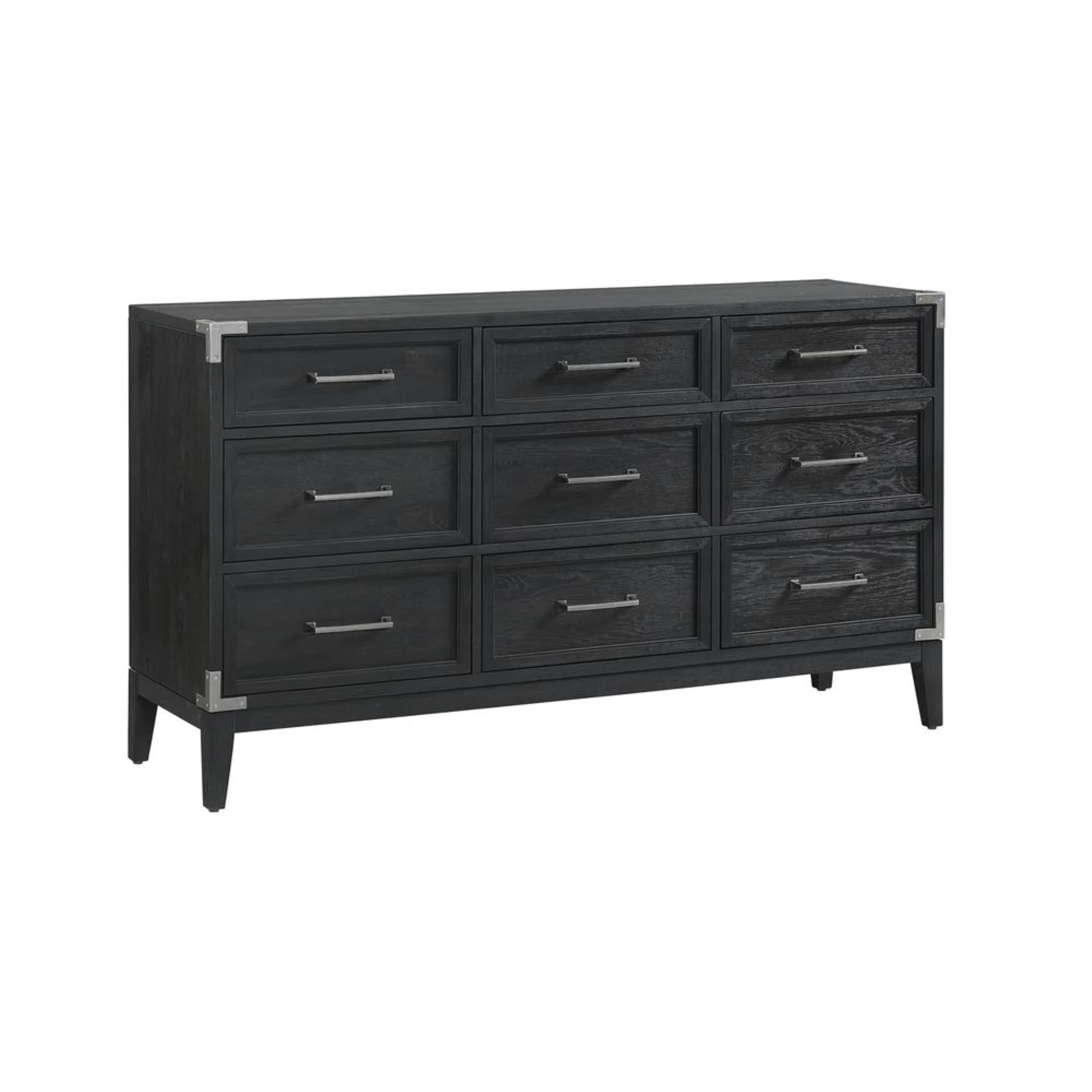 Intercon Furniture Laguna Bedroom 9-Drawer Transitional Wood Dresser in Black