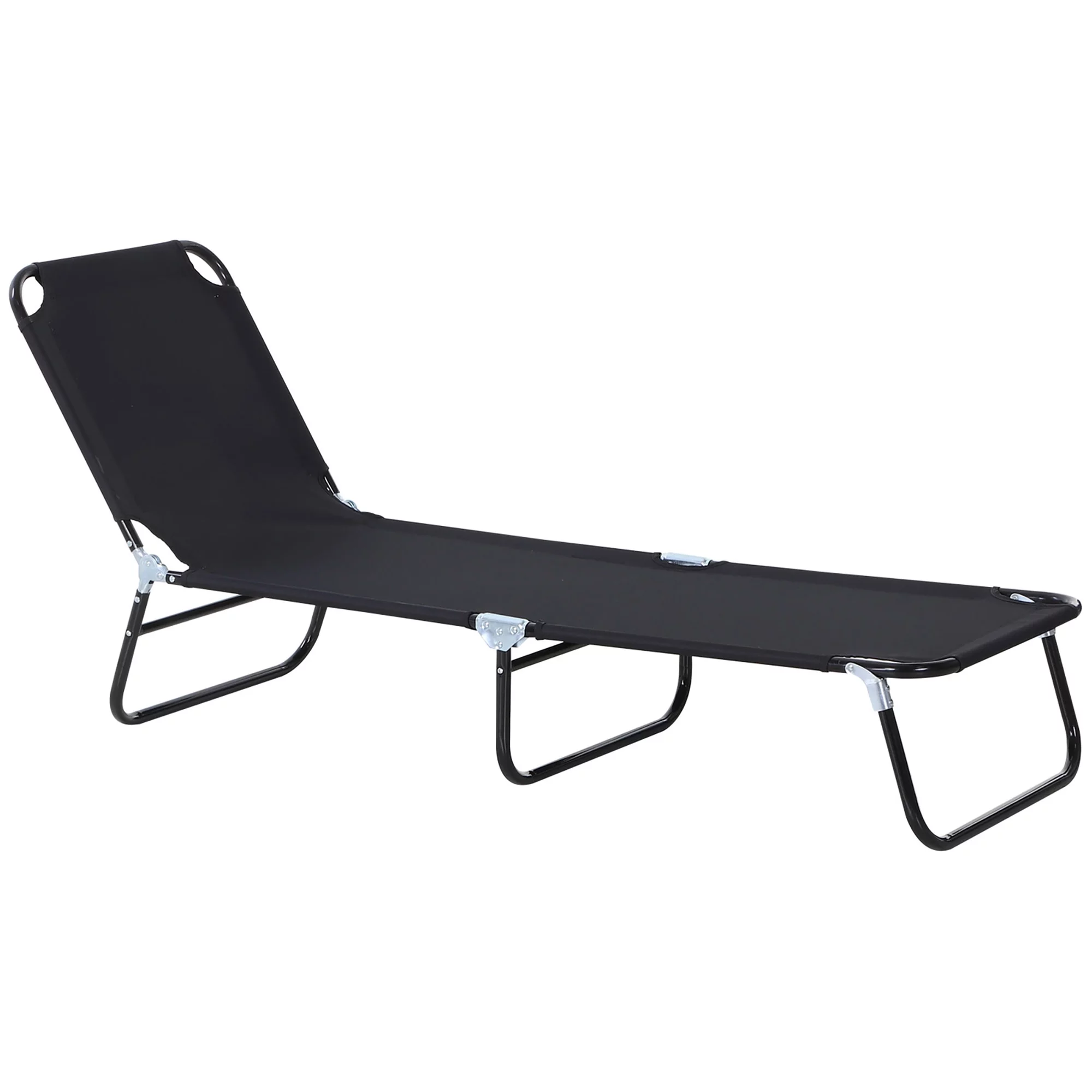 Outsunny 3-Position Adjustable Backrest Chaise Chair Lounger with Lightweight Frame Great for Pool or Sun Bathing
