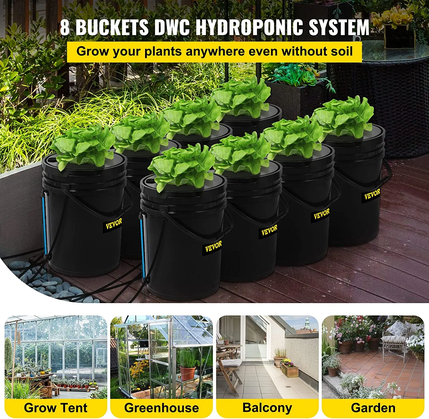 Vevor SSSPXTYX8110VT55FV1 5 gal DWC Hydroponic System