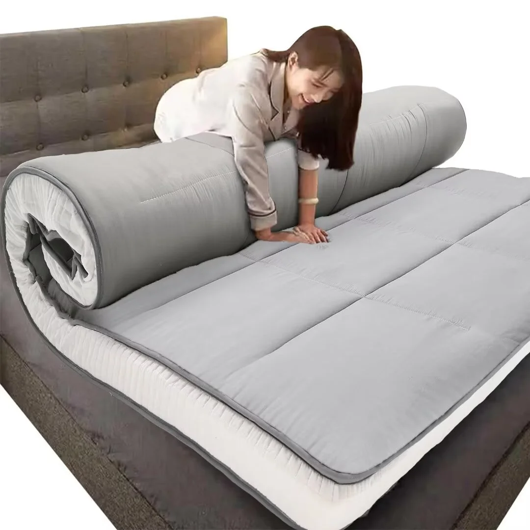 Docred Japanese Floor Mattress Futon Mattress, Memory Foam Futon Roll Up Guest Mattress Full Size Grey(80*54*4in)