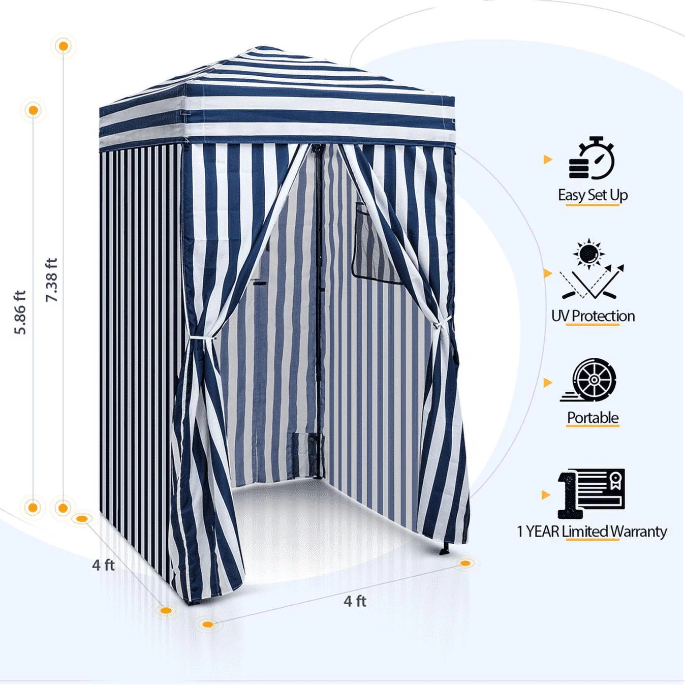 EAGLE PEAK Flex Ultra Compact 4 ft x 4 ft Pop-up Changing Room Canopy, Portable Privacy Cabana