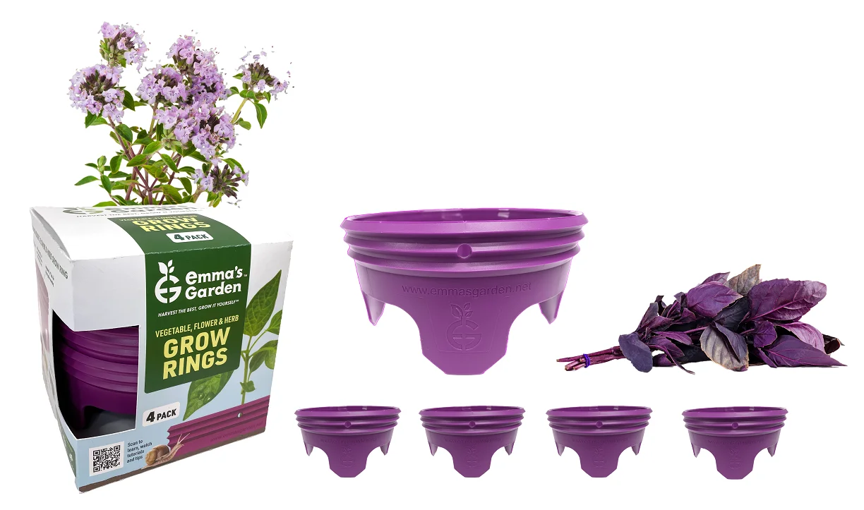 GrowinRing Plant Grow Ring Round 7 inch Watering Rings for Veggies Herbs Flowers and Garden Plants 4 Pack