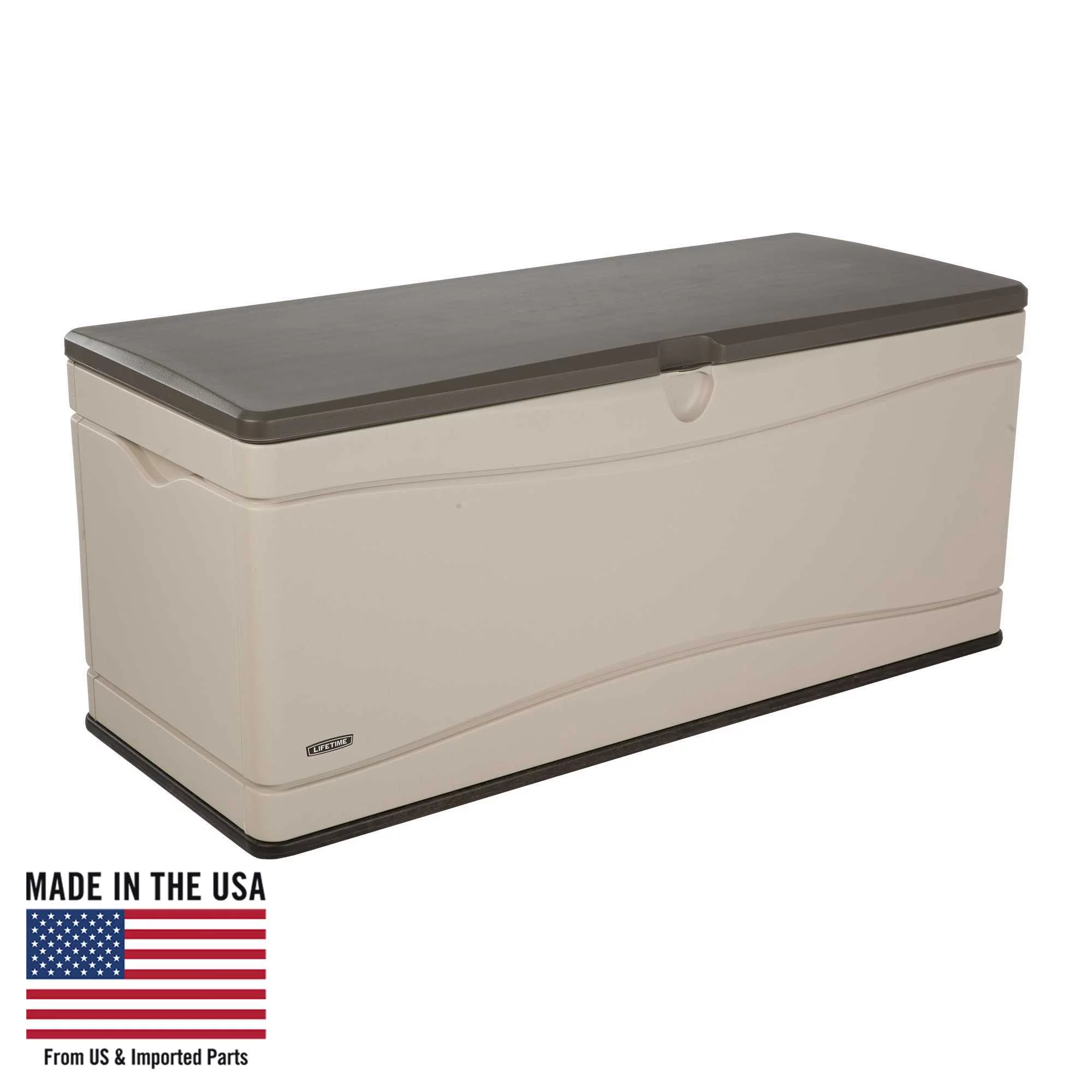 Lifetime Heavy-Duty 130 Gallon Plastic Deck Box, Desert Sand (60012)