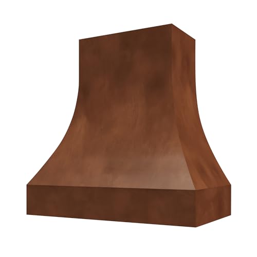 Riley & Higgs Primed Curved Front Trimless Wood Range Hood Cover - Wall Mounted Wood Range Hood Covers, Plywood and Maple