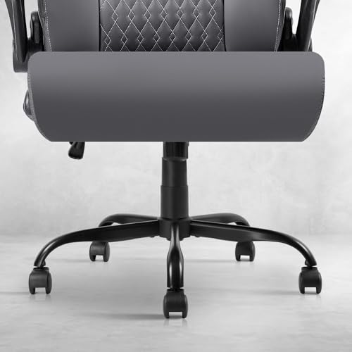 VITESSE Executive Office Chair,Heavy Duty Chair with Flip up Armrest,Ergonomic High Back Computer Gaming Chairs Home Office 400lbs, Big and Tall Office Chair with Lumbar Support（Black）