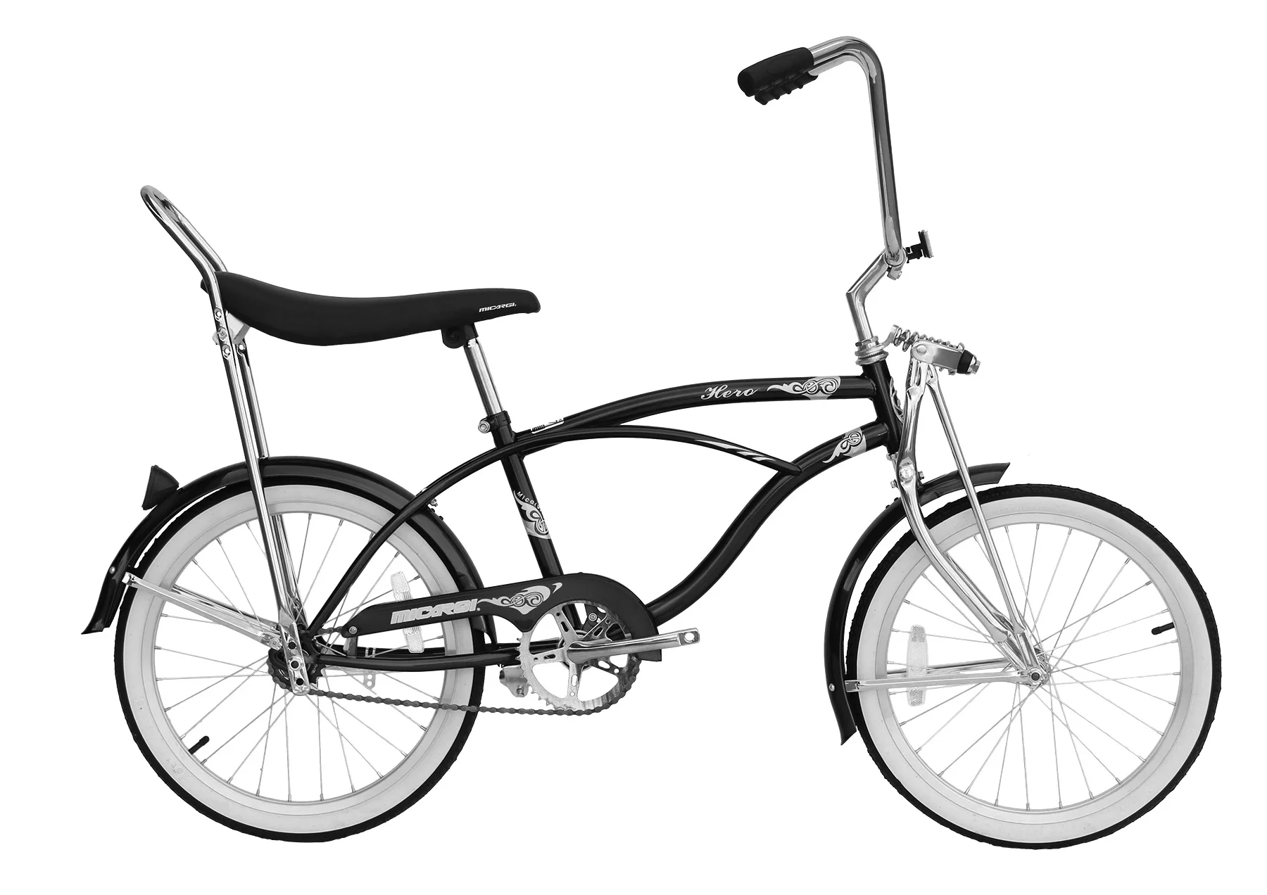 Wonder Wheels 20 In. Beach Cruiser Lowrider Coaster Brake Single Speed Bicycle, Bike With Banana Seat Stainless Steel Spokes One Piece Crank Alloy Rims 36 H - Black