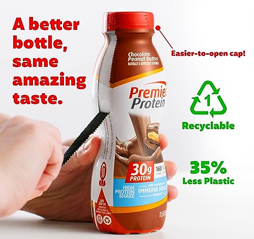 Premier Protein Shake, Chocolate, 30g Protein 1g Sugar 24 Vitamins Minerals Nutrients to Support Immune Health, 11.5 fl oz (Pack of 12)