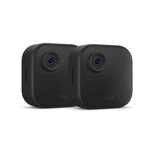 Blink Outdoor 4 (newest model), Wireless smart security camera, two-year battery, 1080p HD day and infrared night live view, two-way talk – 3 camera system