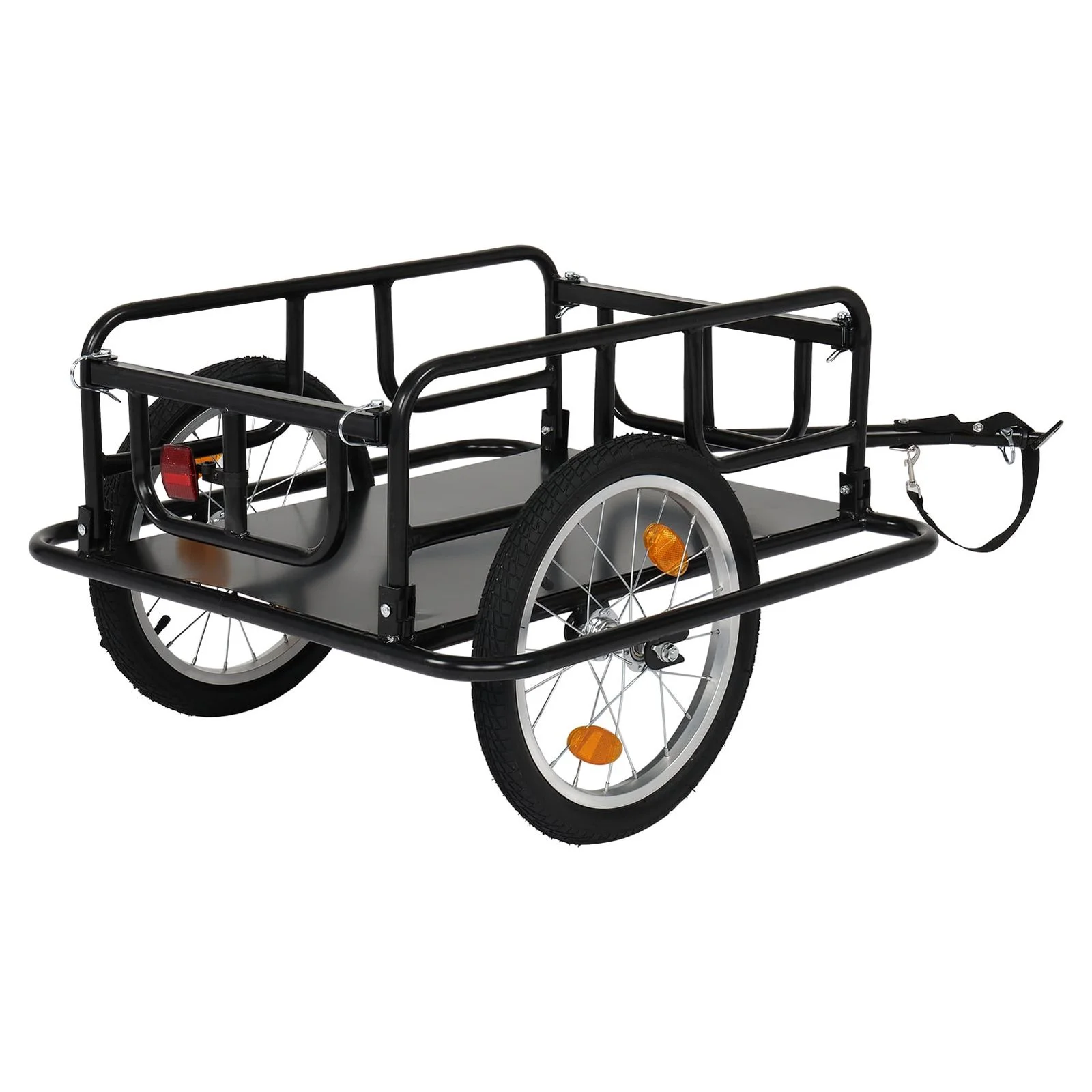 PEXMOR Foldable Bike Cargo Trailer with Universal Bike Hitch, Bicycle Wagon Trailer with 16