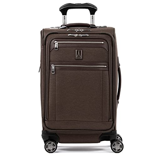 Travelpro Platinum Elite Softside Expandable Carry on Luggage, 8 Wheel Spinner Suitcase, USB Port, Suiter, Men and Women, Bordeaux Red, Carry On 21-Inch