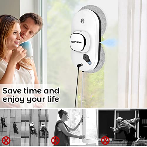 Window Cleaning Robot 2800PA Automatic Window Cleaner Robot with Edge Detection 3.0, Smart Path Planning, Water Spray & App Control - Electric Window Wiper for All Smooth Surfaces