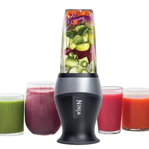 Ninja BN401 Nutri Pro Compact Personal Blender, Auto-iQ Technology, 1100-Peak-Watts, for Frozen Drinks, Smoothies, Sauces & More, with (2) 24-oz. To-Go Cups & Spout Lids, Cloud Silver