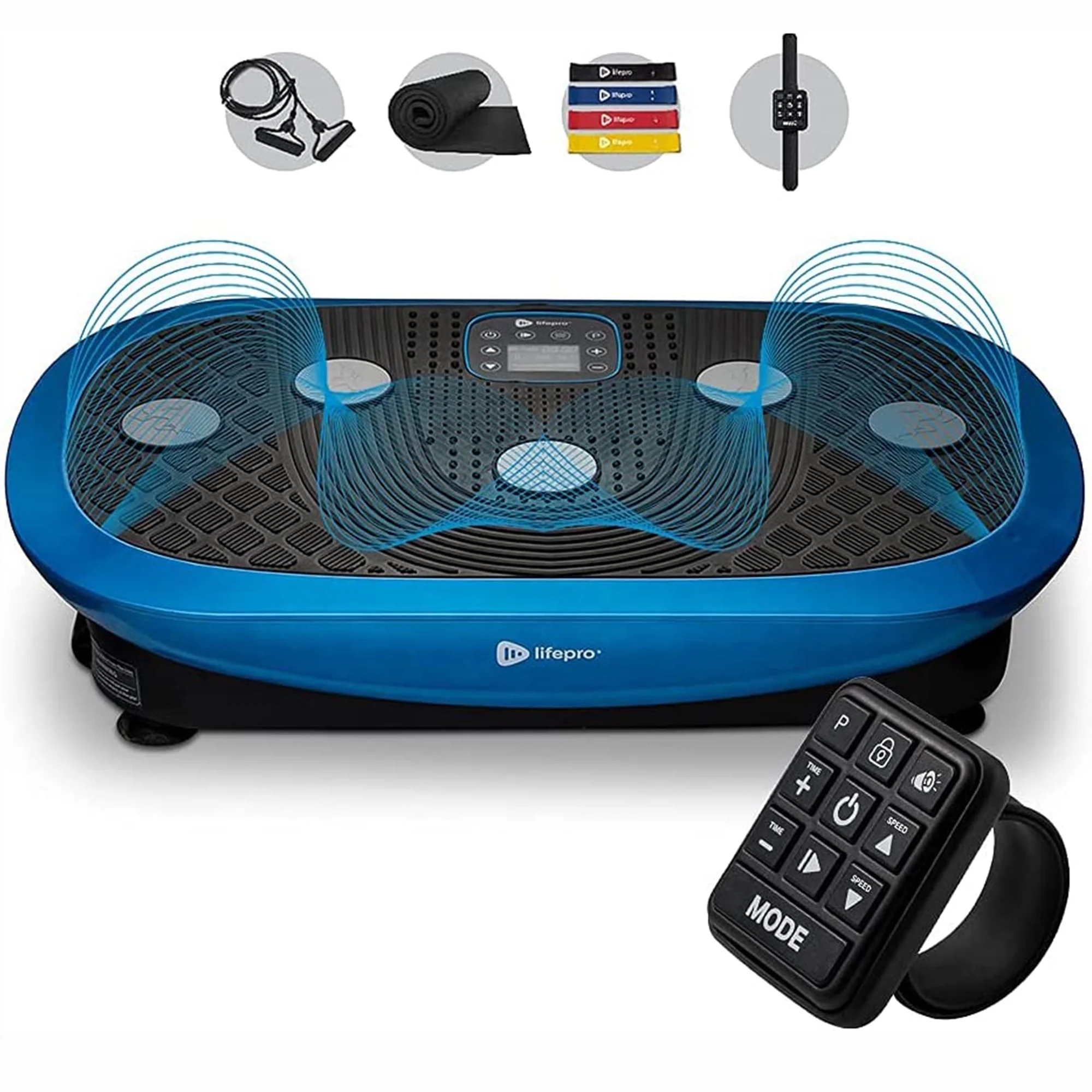 LifePro Rumblex Plus 4D Triple Oscillation Vibration Plate Home Workout Equipment, Blue