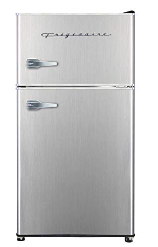 Frigidaire EFR341 Compact Small Top-Freezer Refrigerator, Stainless Steel Mini Bar Fridge Platinum Series-21.26