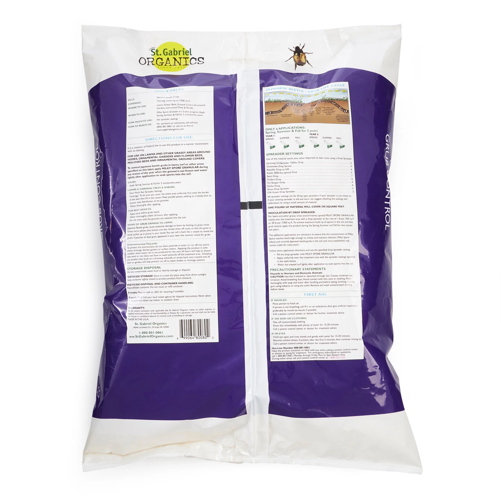 St. Gabriel Organics Milky Spore Granular Japanese Beetle Grub Control