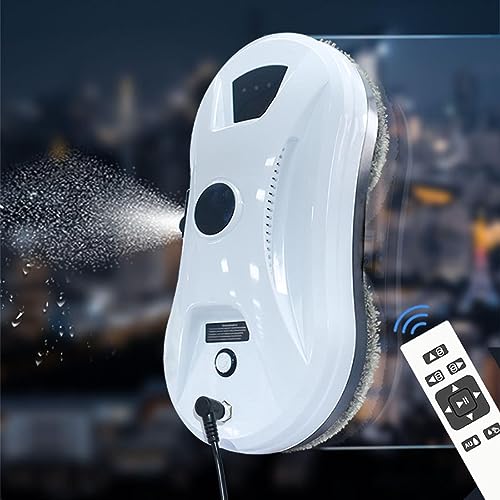 Window Cleaning Robot, Remote Control Window Washer Automatic Window Cleaner with 8 Cloth Glass Cleaning Robot for Tiles Window Mirror, 2800Pa Suction Power, Auto Routine Planing