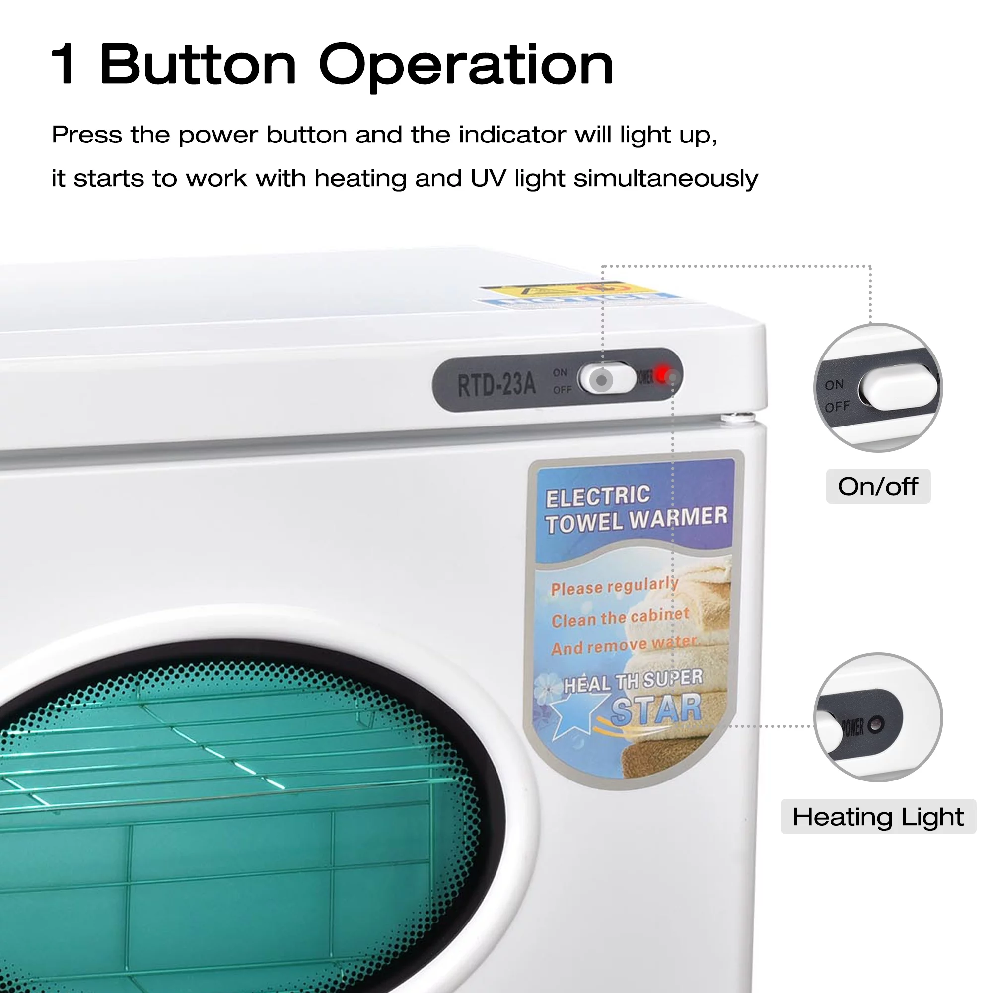 Yescom 26L 2in1 UV Sterilizer 50-60 Towels Warmer Hot Cabinet Spa Salon Heater Manicure Beauty Tool