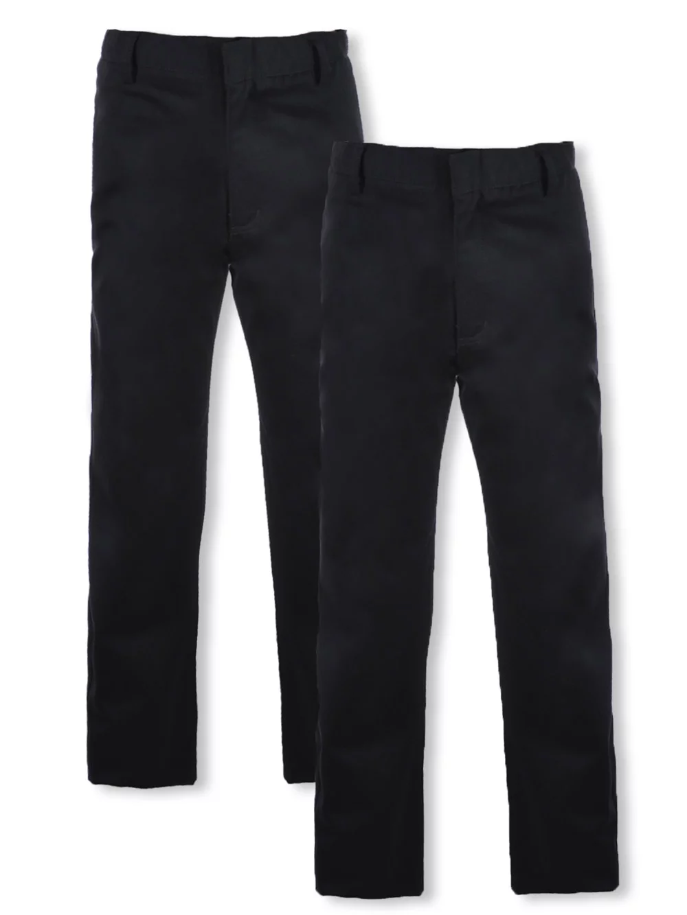 Smith's American Boys' 2-Pack Flat Front School Uniform Pants - black, 12 (Big Boys)