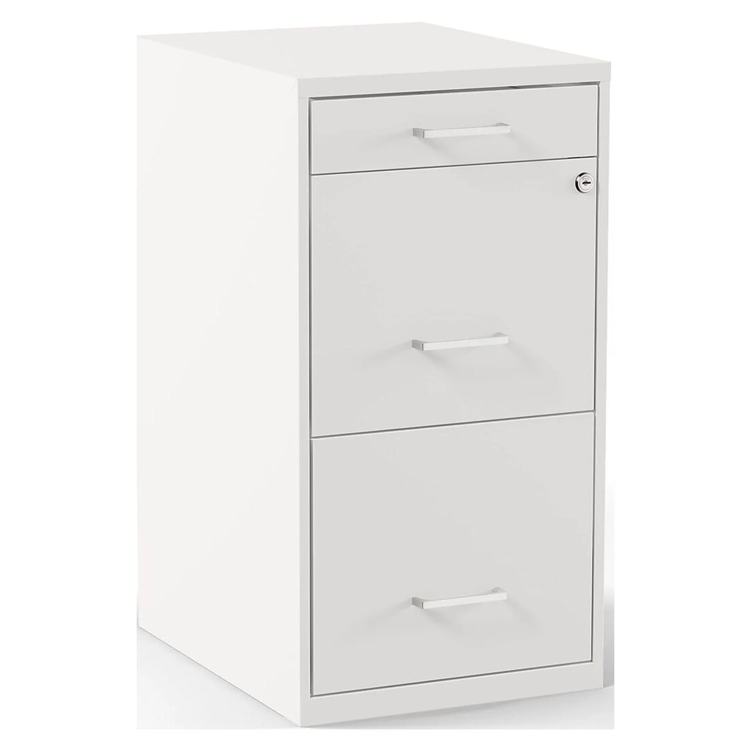 Staples 3-Drawer Vertical File Cabinet Locking Letter White 18
