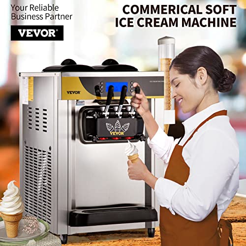 VEVOR Commercial Ice Cream Maker, Frozen Yogurt Maker for Restaurant Snack Bar