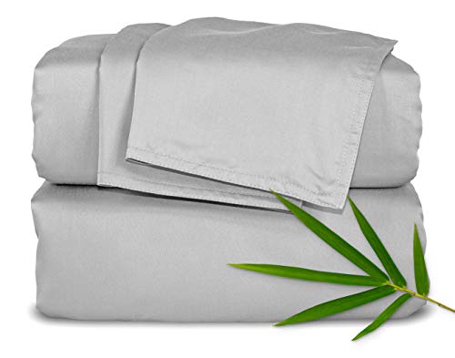 King Sheets by Pure Bamboo, Genuine 100% Organic Viscose Derived from Bamboo Bed Sheet Set, Luxuriously Soft & Cooling, Double Stitching, Lifetime Quality Promise (King, White)