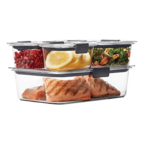 Rubbermaid Brilliance Food Storage Containers, BPA Free, Airtight Lids, Ideal for Lunch, Meal Prep & Leftovers, Set of 5 (3.2 Cup)