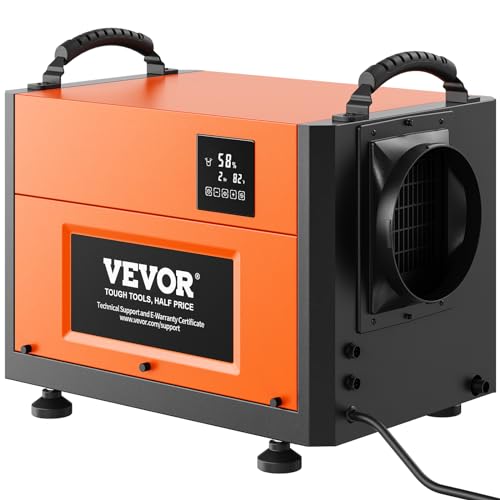 VEVOR Commercial Dehumidifier with Drain Hose for Crawl Spaces, Basements Warehouse & Job Sites, Large Capacity Dehumidifier for Water Damage Restoration, Auto Defrost, CSA Listed