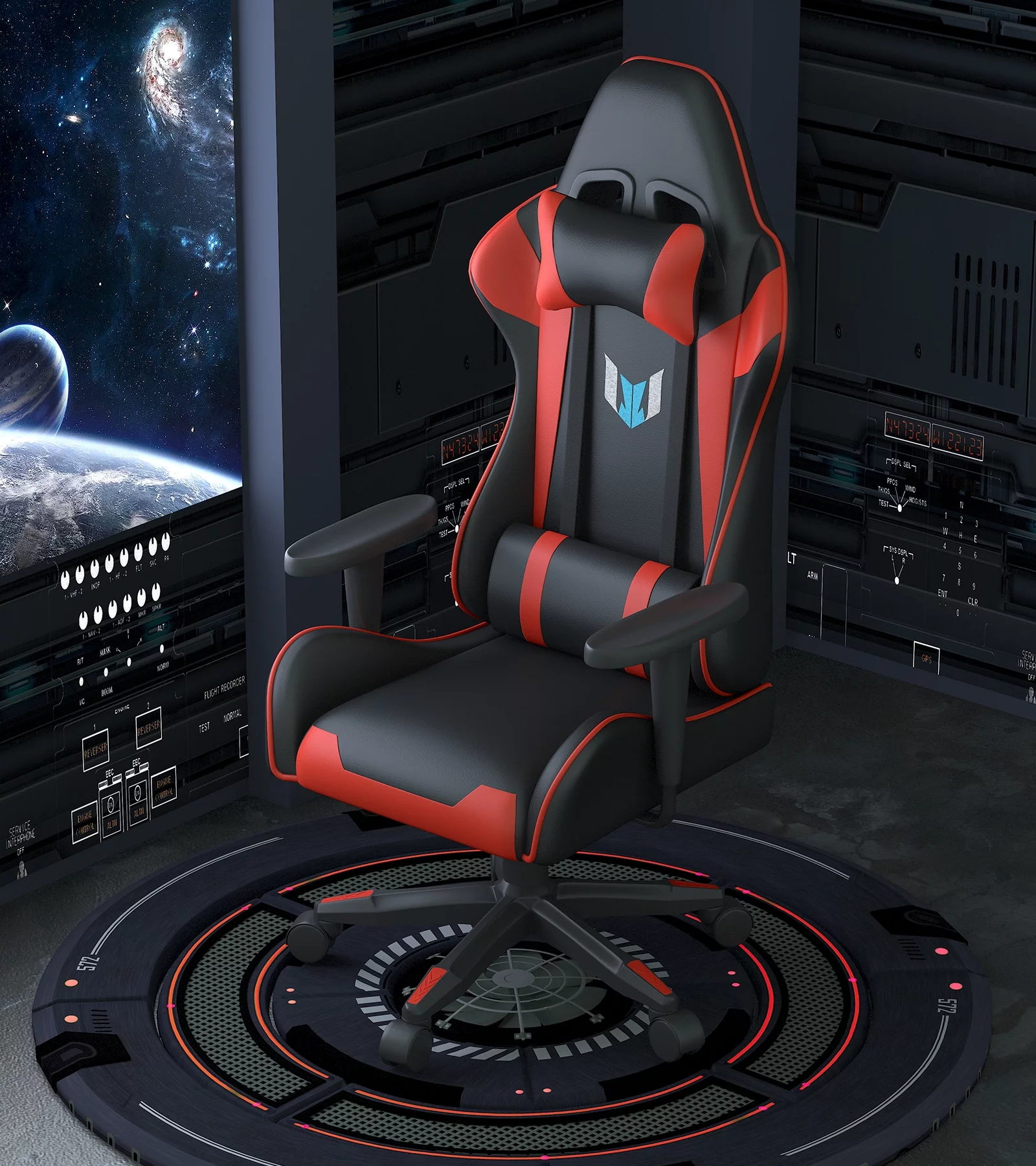 Bigzzia Gaming Chair Ergonomic Office Chair Desk Chair with Lumbar Support Flip Up Arms Headrest PU Leather Executive High Back Computer Chair for Adults Women Men (Red)