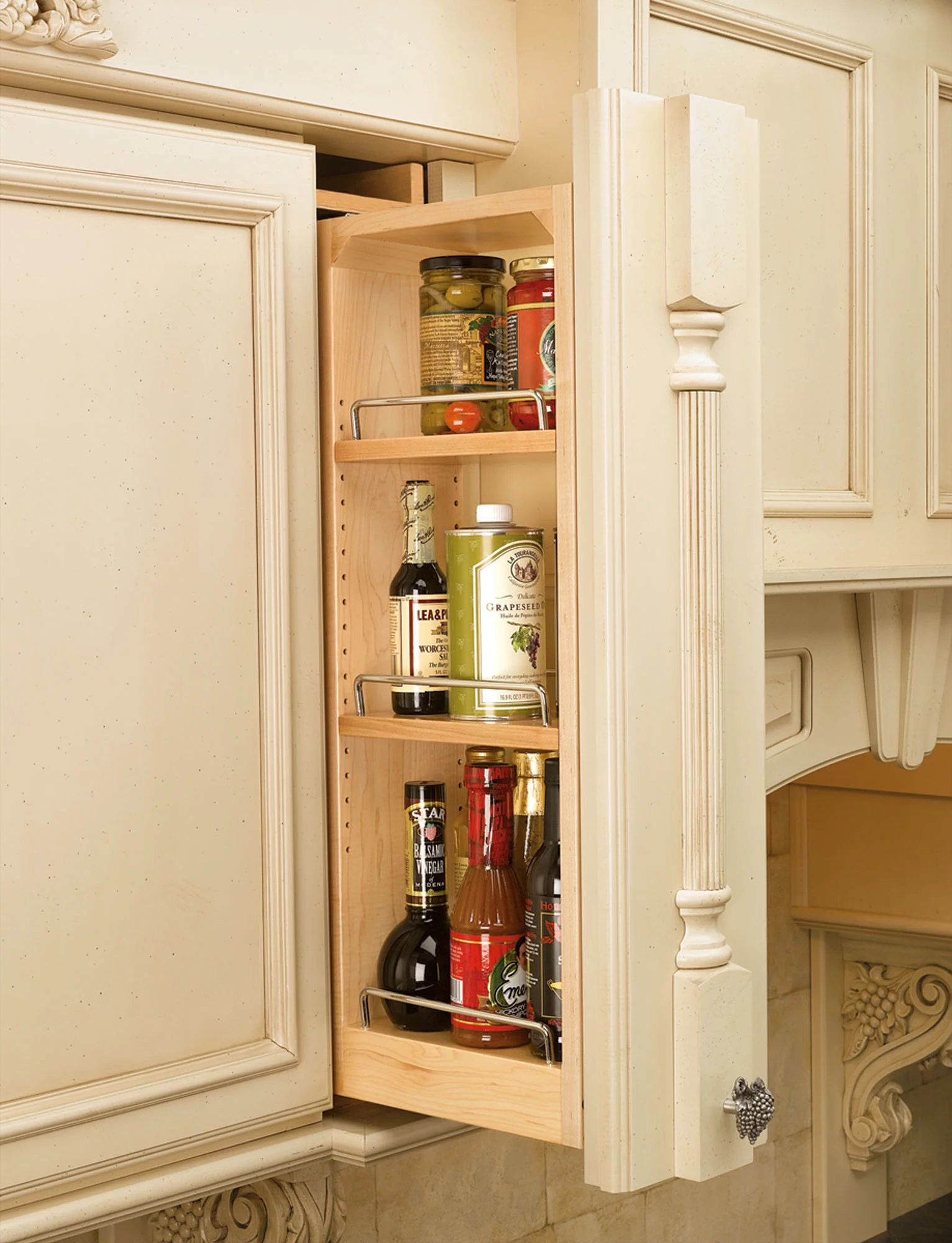 Rev-A-Shelf 432-WF33-6C 6 In Wood Wall Filler Cabinet Organizer, Maple