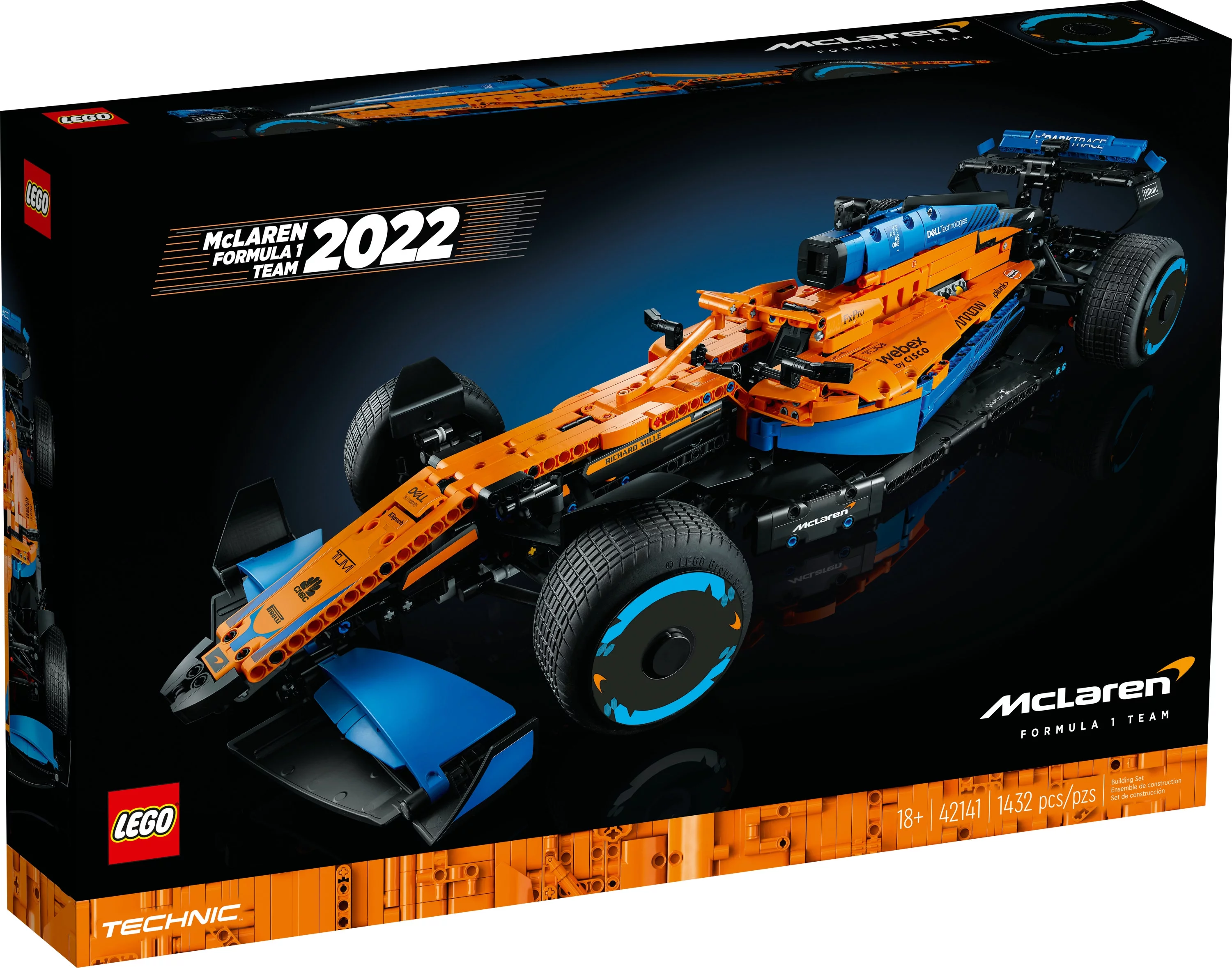 LEGO 42141 Technic McLaren Formula 1 2022 Replica Race Car Model Building Kit, F1 Motor Sport Set Birthday Gift Idea for Adults, Men, Women, Him, Her, Husband, Collectible Home Decor