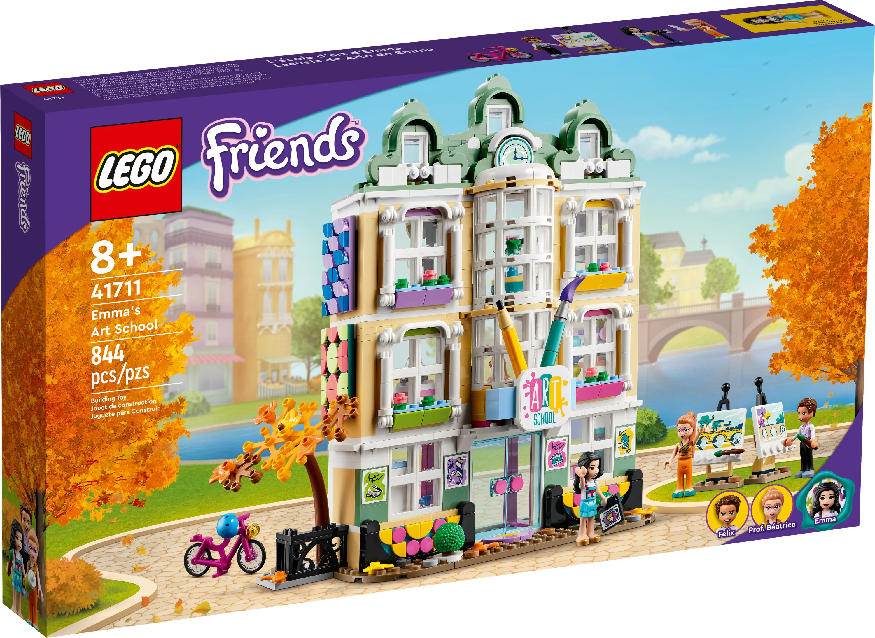LEGO Friends Emma's Art School House Set 41711, Creative Arts & Crafts Toy with 3 Mini-Dolls, Includes DOTS Decor, Birthday Gift Idea for Kids Ages 8+
