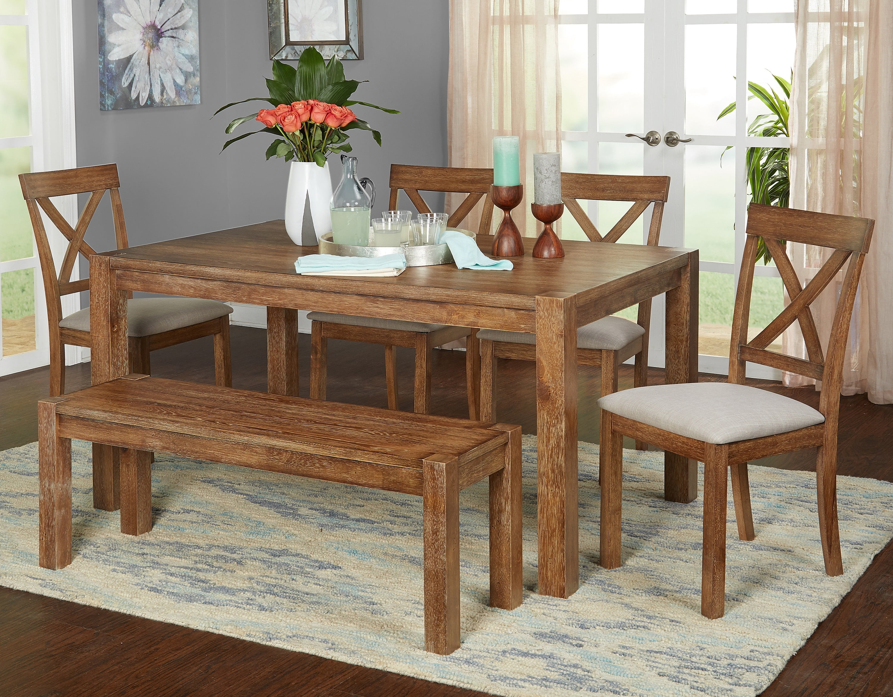 Verdon 6-Piece Dining Set with Bench