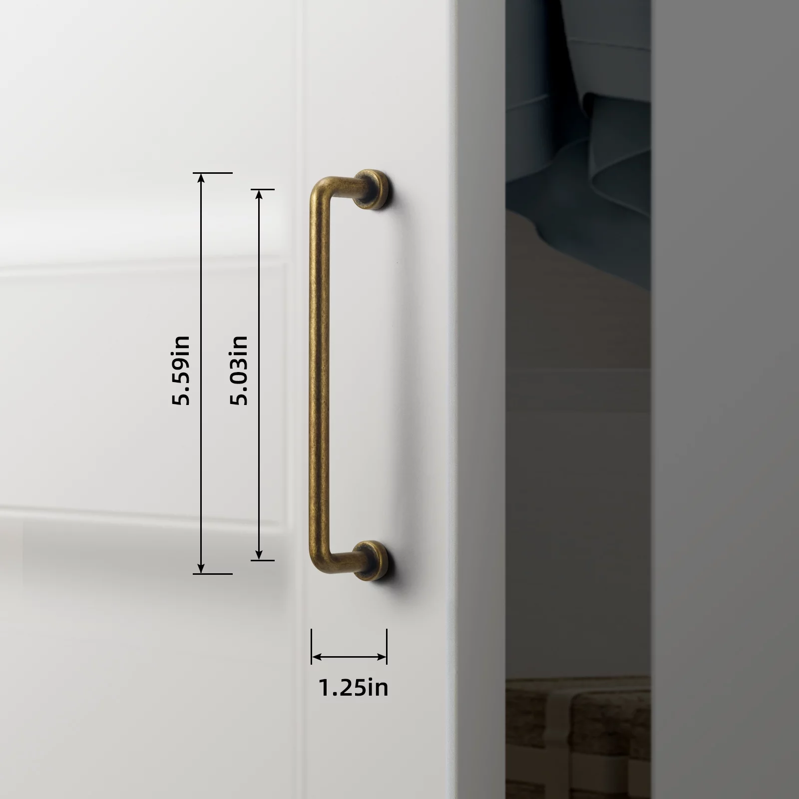 Goo-Ki 6 Pack 5''Hole Center Retro Brass Cabinet Handles Closet Classic Ancient Cabinet Pull Hardware for Bedroom, Kitchen